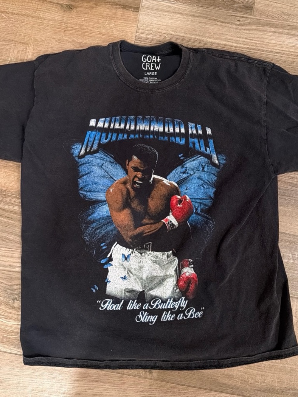 Muhammad Ali Black Graphic Tee - "Float Like a Butterfly"
